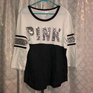 PINK Victoria's Secret Tops - PINK Sequin 3/4 Sleeve PINK Victoria's Secret Tops - PINK Sequin 3/4 Sleeve
